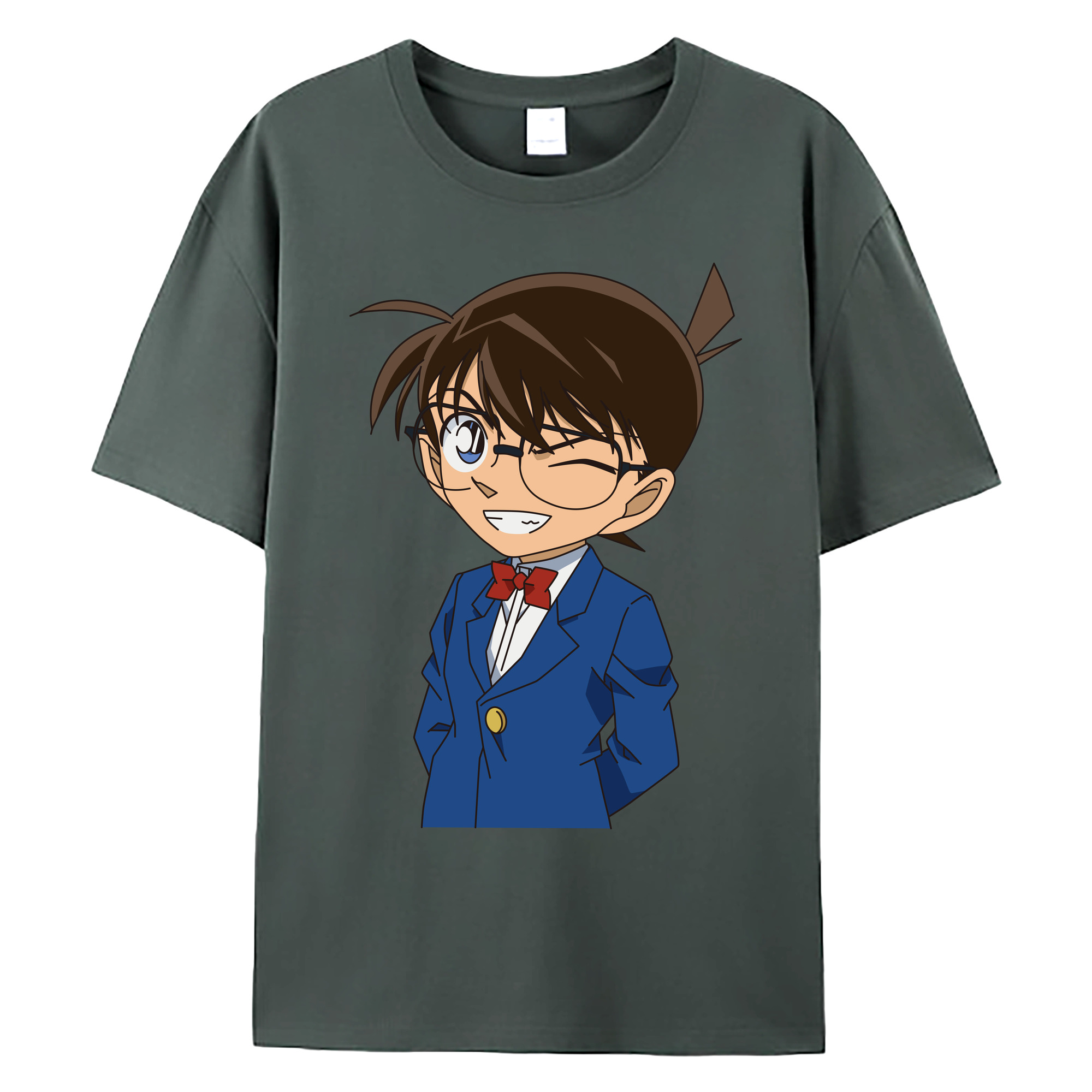（画像用） 名探偵コナン 江戸川 コナン Detective Conan Conan Edogawa 綿100％ メンズ半袖Tシャツ｜肌触りやわらか＆通気性